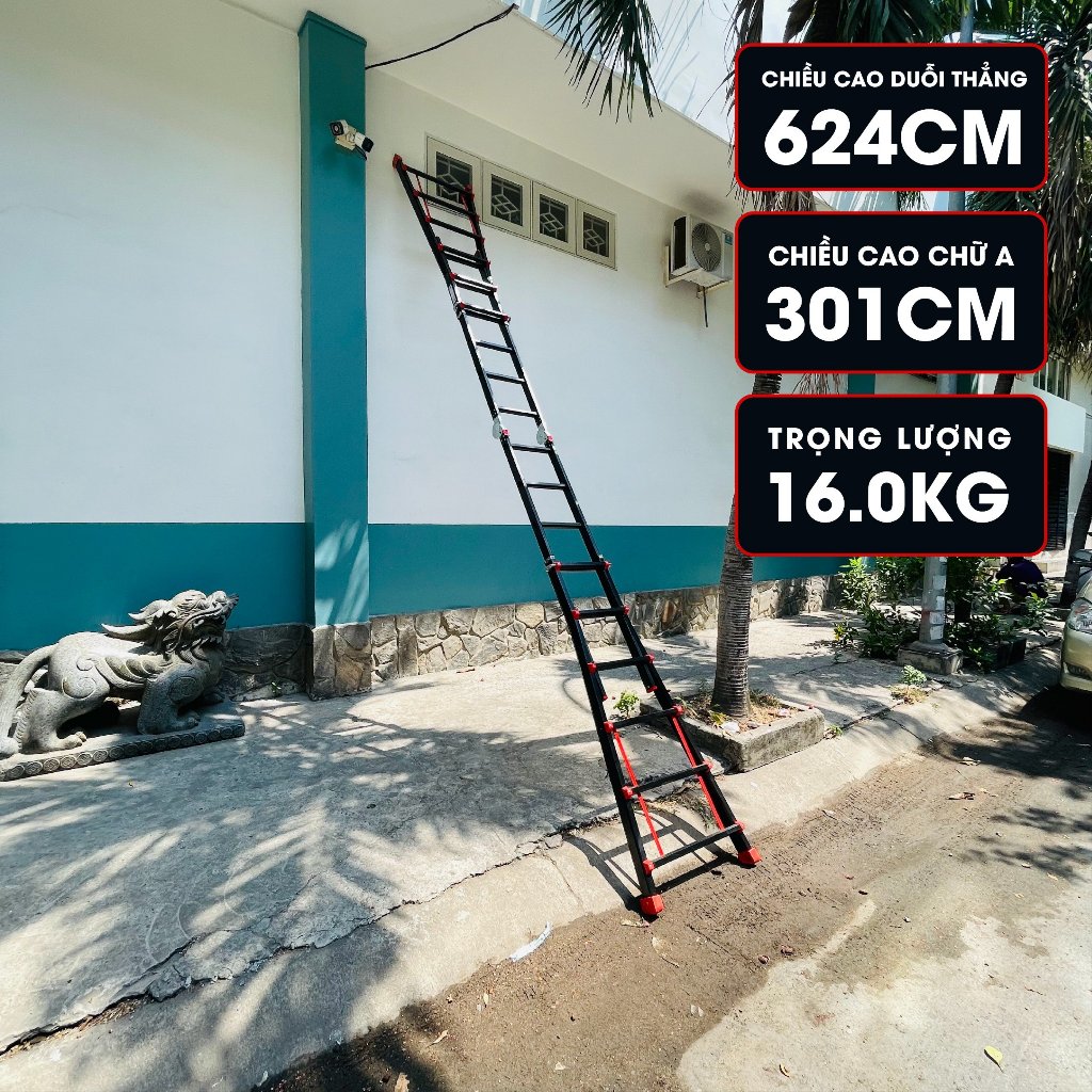 Thang nhôm gấp đa năng DIY MTL-46B chiều cao sử dụng tối đa chữ A 301cm, chữ I 624cm