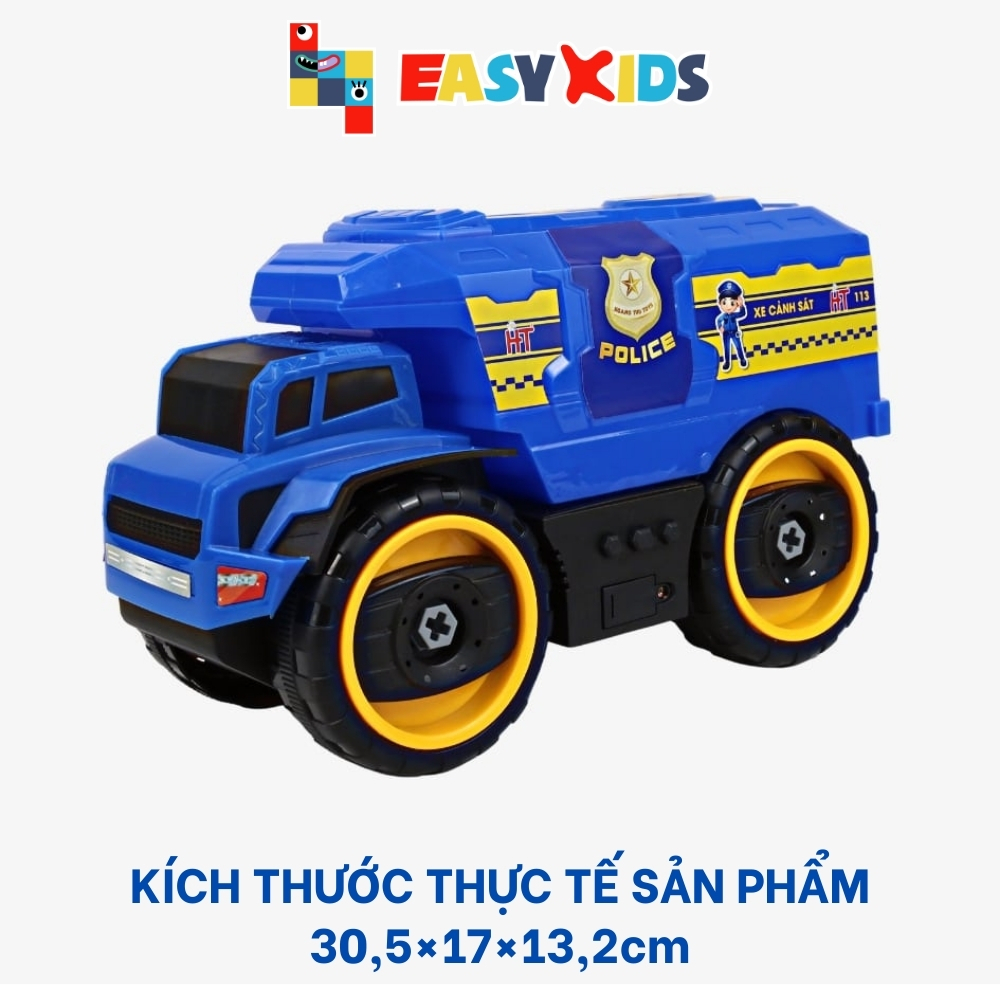 Xe Ô Tô Cảnh Sát Cảnh Sác, Xe Cứu Thương Cấp Cứu Lắp Ráp Thông Minh Có Âm Thanh