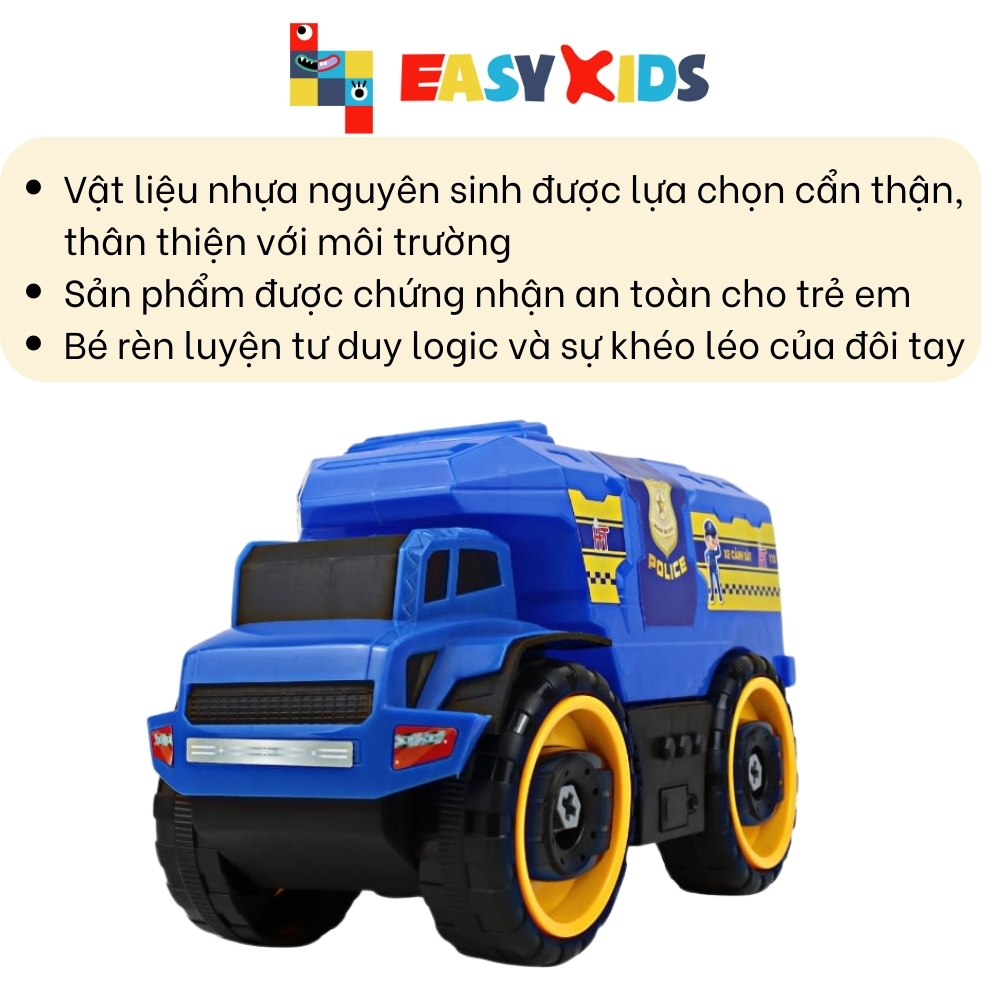 Xe Ô Tô Cảnh Sát Cảnh Sác, Xe Cứu Thương Cấp Cứu Lắp Ráp Thông Minh Có Âm Thanh