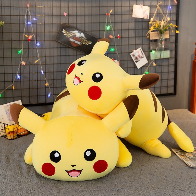 Gấu bông Pikachu 45cm, thú nhồi bông mềm mịn, gấu bông cho bé ngộ nghĩnh, Quà tặng dễ thương
