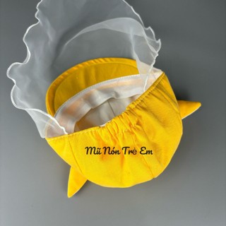 [ Bé sơ sinh - 12 tháng ] Mũ vải mềm kèm khăn vôn vải cotton cho trẻ em, Nón vải voan chắn gió cản bụi trẻ sơ sinh