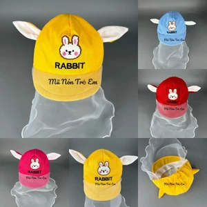 Mũ vải mềm kèm khăn vôn vải cotton cho trẻ em, Nón vải voan chắn gió cản bụi trẻ sơ sinh