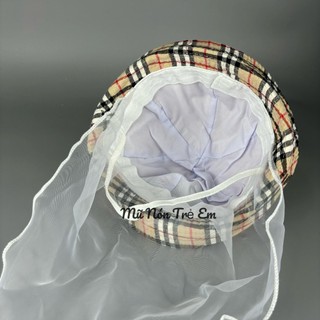 [ Bé 6 THÁNG - 18 THÁNG ] Mũ kèm khăn vôn che nắng vải cotton cho trẻ em, Nón vải voan chắn gió cản bụi trẻ sơ sinh