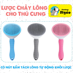 Lược chải lông thú cưng - có nút bấm tách lông tự động khỏi lược __