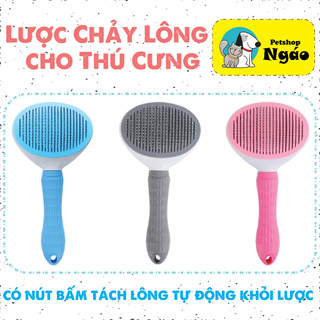 Lược chải lông thú cưng - có nút bấm tách lông tự động khỏi lược __