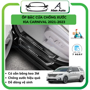 Ốp bậc cửa Kia Carnival 2021 - 2024, Nẹp bước chân Chất liệu Inox / Titan cao cấp, sang trọng