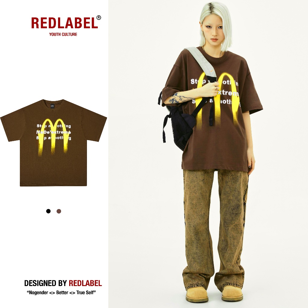 Áo Thun REDLABEL "McDonal" Tshirt, Áo Phông In Họa Tiết Tay Lỡ Chất Vải Cotton 250gsm Form Oversize