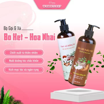 Dầu gội bồ kết, dầu gội bồ kết hoa nhài thảo dược kích mọc tóc, ngăn ngừa gãy rụng Giọt Lành 500ml - shopat888