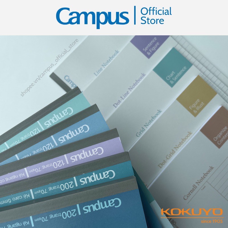 [MẪU MỚI 2024] Combo 5 Vở Caro Campus Basic Notebook 80 trang - Dòng kẻ ...