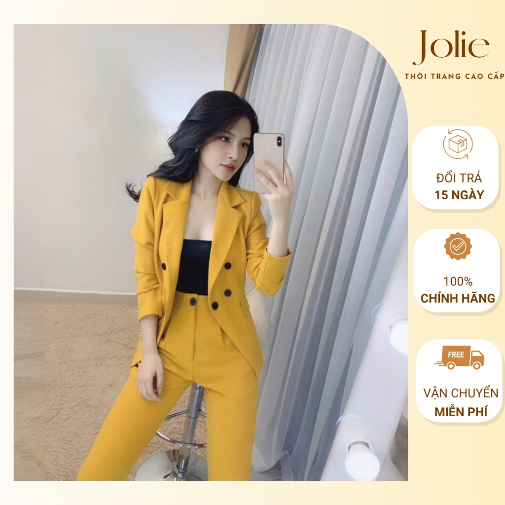 Set bộ vest áo blazer kèm quần dài chất liệu cao cấp, mặc đi làm, đi chơi, đi tiệc sang trọng, trẻ trung, không kén tuổi