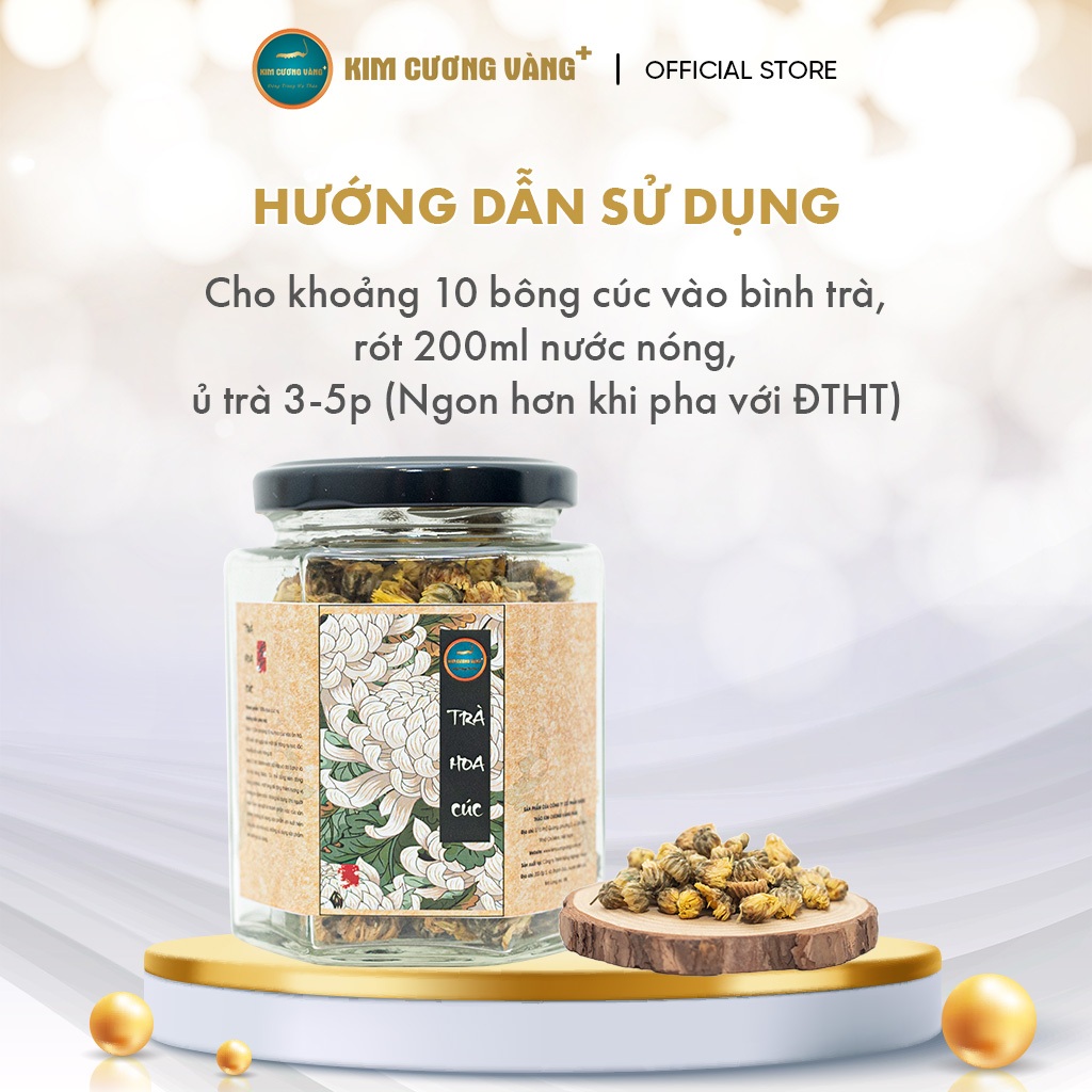 Ảnh Trà Hoa Cúc Sấy Khô Kim Cương Vàng - Hỗ Trợ Thanh Nhiệt, Giảm Căng Thẳng, Ổn Định Huyết Áp (30Gr/Hủ) 2
