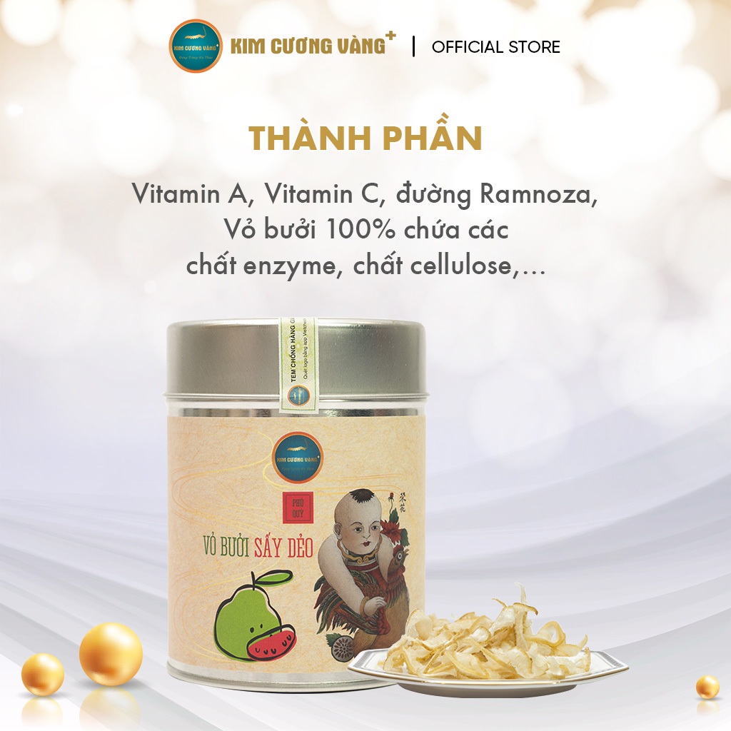 Ảnh Vỏ Bưởi Sấy Dẻo Kim Cương Vàng - Hương Vị Tự Nhiên, Hỗ Trợ Giảm Cân, Ngăn Ngừa Lão Hóa (60Gr/Hộp) 3