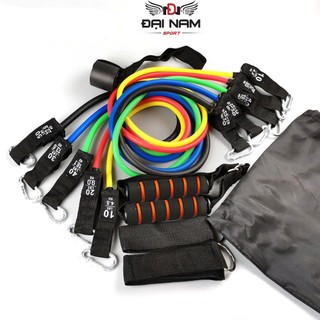 Bộ 5 Dây Kéo Ngũ Sắc Tập Gym Tổng 150LB Cỡ Lớn (Hàng Loại 1) Chính Hãng Đại Nam Sport
