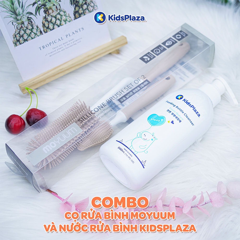 COMBO Set 2 cọ rửa bình Moyuum chính hãng + Nước rửa bình Kidsplaza ...