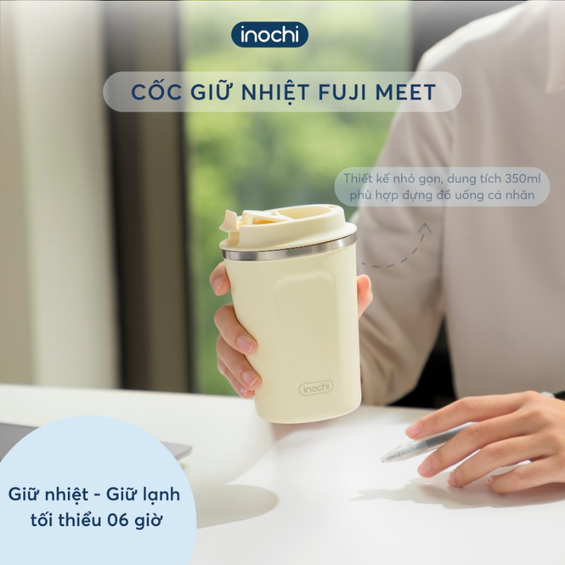 Cốc giữ nhiệt INOCHI Fuji Meet 350 ml cầm tay nhỏ gọn