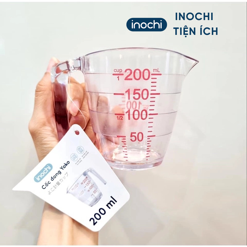 Cốc đong chia vạch INOCHI size 200ml và 500ml chịu nhiệt độ cao, đa năng, tiện lợi