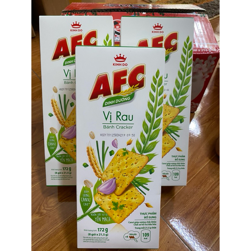 Bánh cracker vị rau AFC Dinh Dưỡng hộp 172g (8 cái ) | Shopee Việt Nam