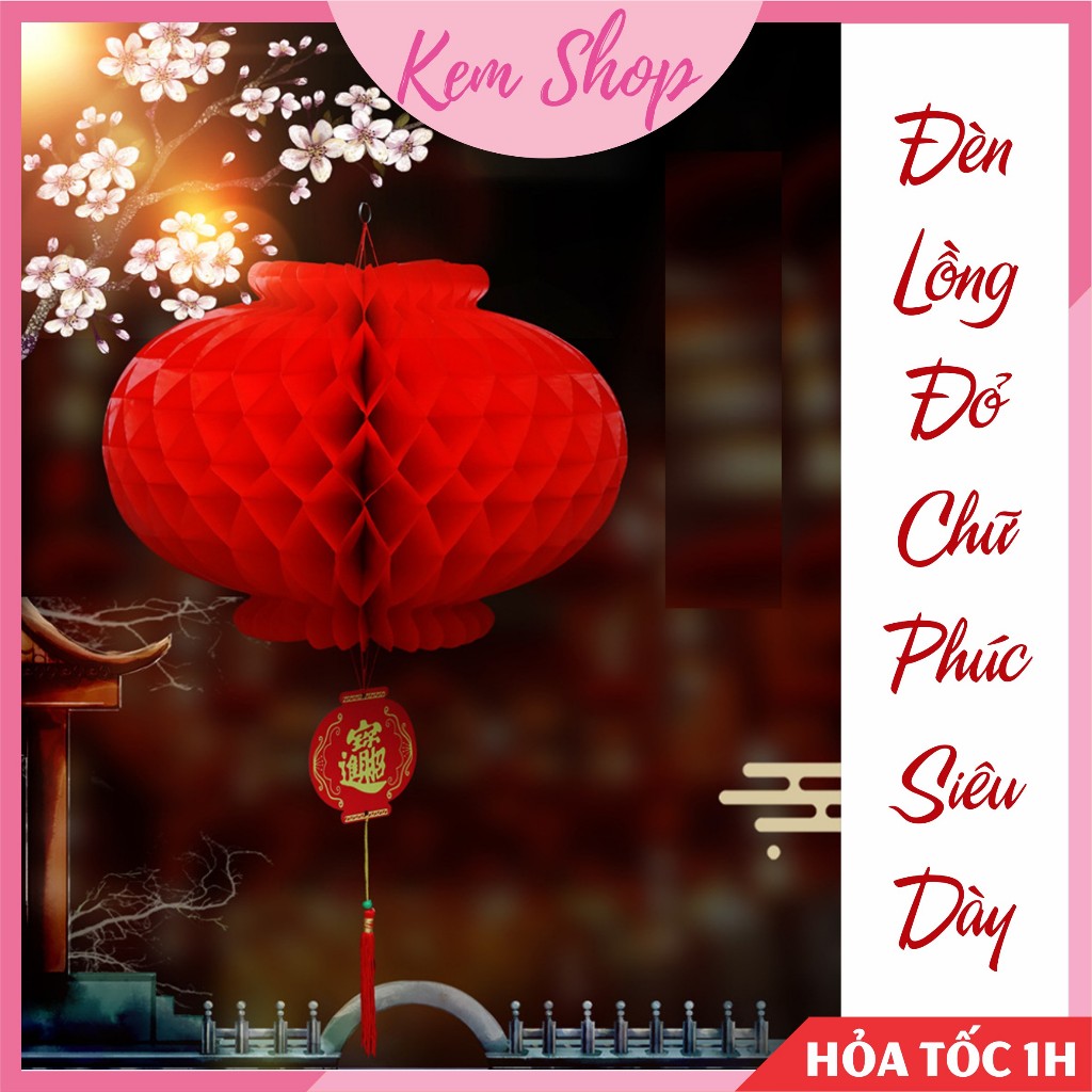 Set 10 đèn lồng nilong đỏ siêu dày chống thấm nước trang trí tết nguyên đán, năm mới, đám cưới - Kem Shop K38