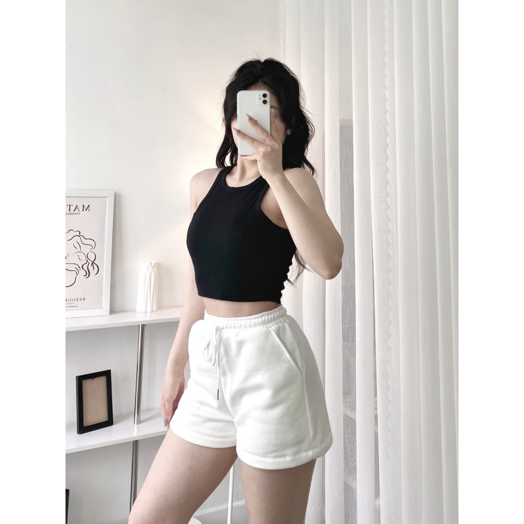 LA024 Áo croptop, áo ba lỗ chất liệu cotton co giãn 4 chiều, phong cách trẻ trung khỏe mạnh.