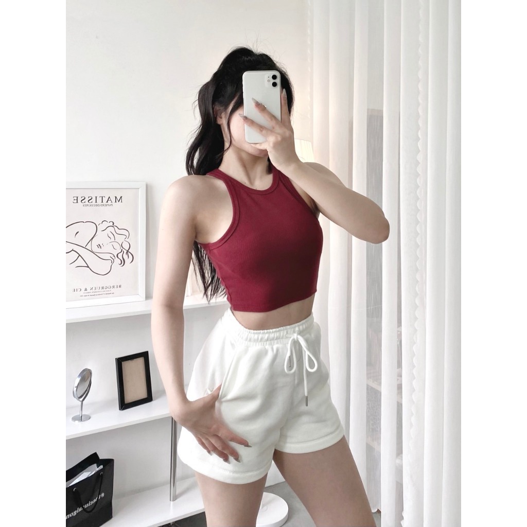 LA024 Áo croptop, áo ba lỗ chất liệu cotton co giãn 4 chiều, phong cách trẻ trung khỏe mạnh.