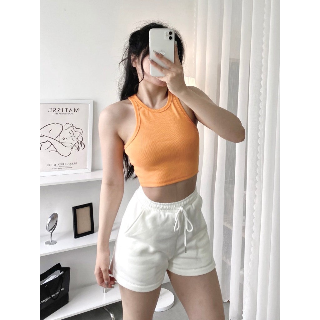 LA024 Áo croptop, áo ba lỗ chất liệu cotton co giãn 4 chiều, phong cách trẻ trung khỏe mạnh.