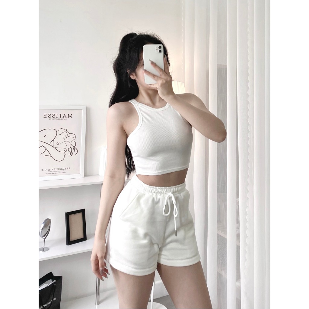 LA024 Áo croptop, áo ba lỗ chất liệu cotton co giãn 4 chiều, phong cách trẻ trung khỏe mạnh.