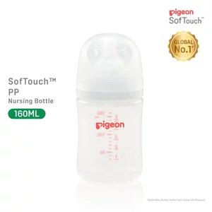 Bình Sữa Pigeon Cổ Rộng PP Plus160ml Với Núm Đi Kèm Size S ( 0-3 tháng)