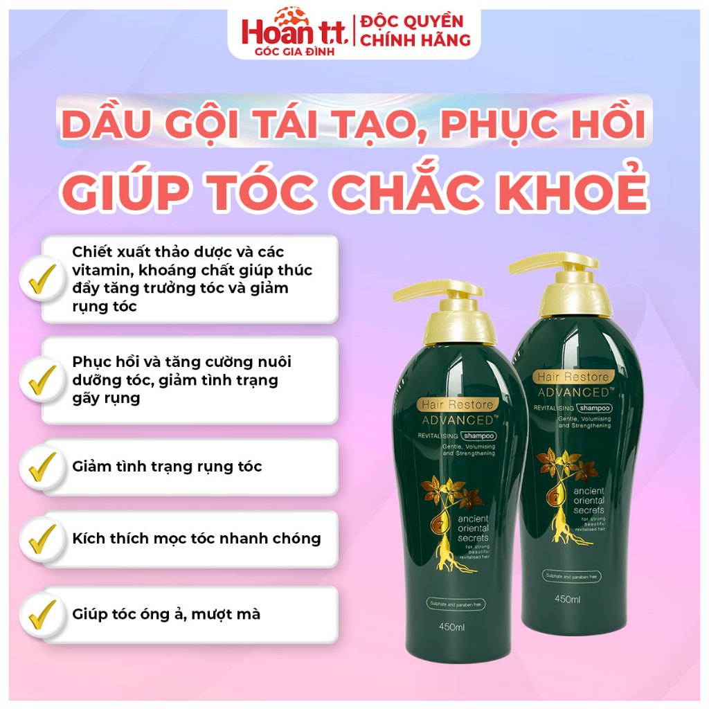 Ảnh Dầu Gội Phục Hồi Hư Tổn Và Giảm Rụng Tóc Hair Restore Advanced - Lọ Dầu Gội Giúp Tóc Chắc Khỏe Hơn 450ml 320 1