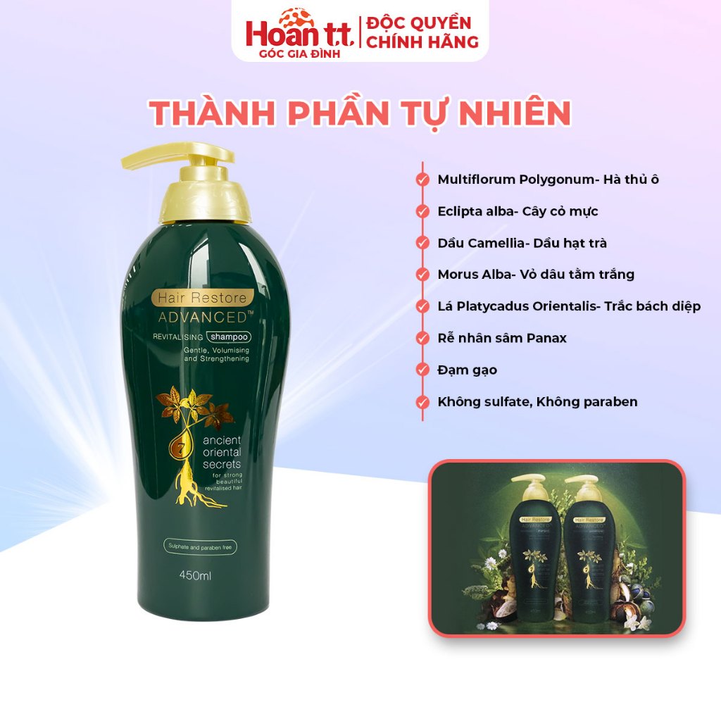 Ảnh Dầu Gội Phục Hồi Hư Tổn Và Giảm Rụng Tóc Hair Restore Advanced - Lọ Dầu Gội Giúp Tóc Chắc Khỏe Hơn 450ml 320 3