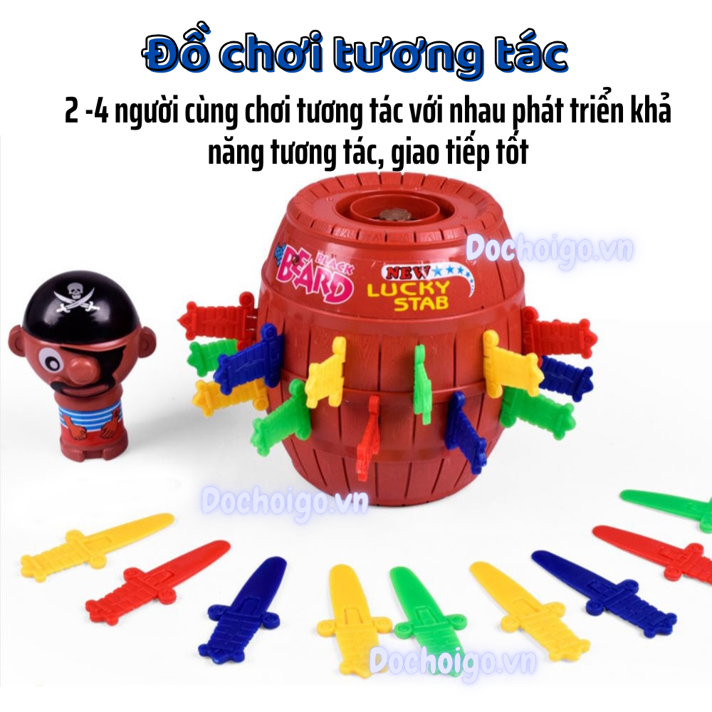 Thùng hải tặc size lớn 20cm, đồ chơi giải trí vui nhộn cho mọi lứa tuổi
