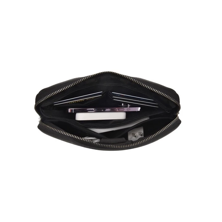 WIWU Alpha Anti-theft Clutch Bag- Ví Cầm Tay đựng phụ kiện bằng da cao cấp chống nước,chống sốc tích hợp khóa chống trộm – 4