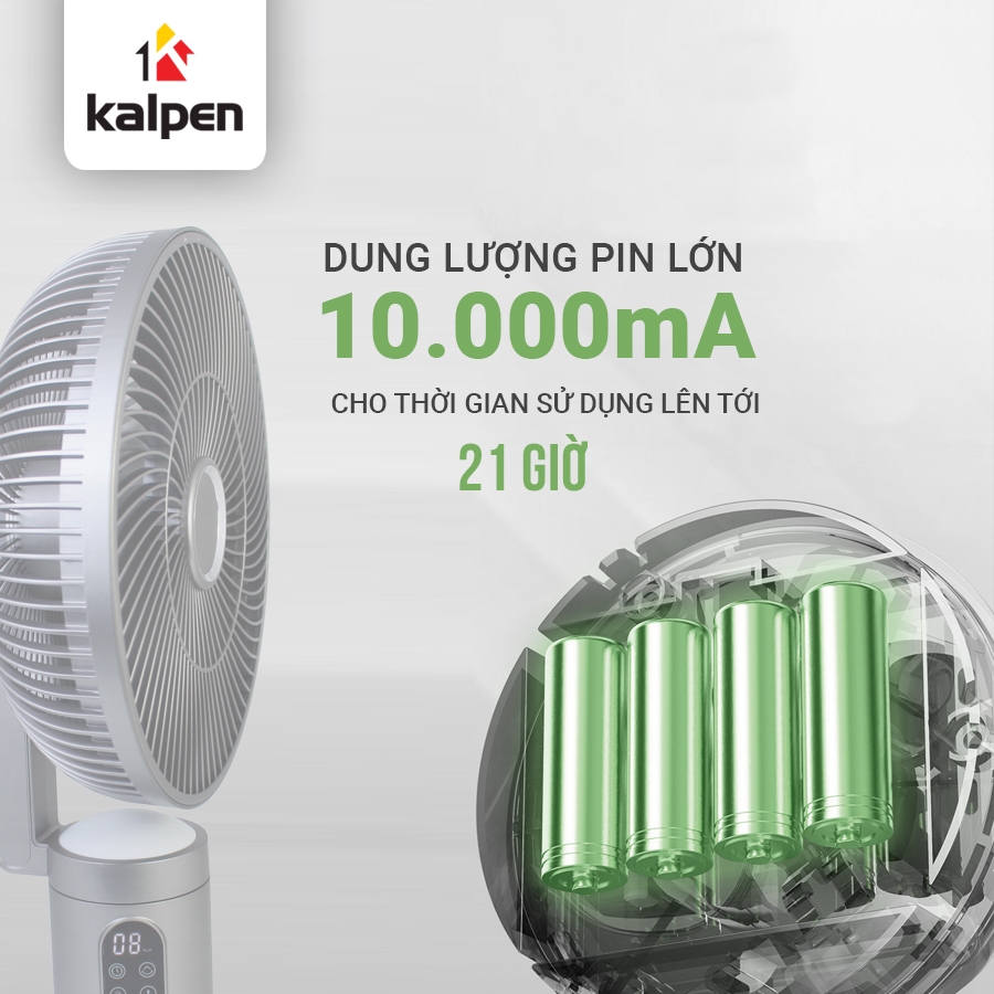 Ảnh Quạt Tích Điện-Tuần Hoàn Cao Cấp Model CFK-999 21.6W Điều Khiển Từ Xa Chính Hãng KALPEN-GIA DỤNG ĐỨC 4