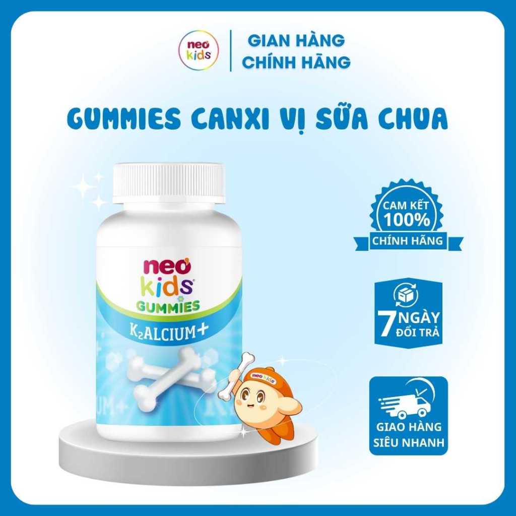 Gummies canxi vị sữa chua NeoKids hộp 60 viên nhai + quà
