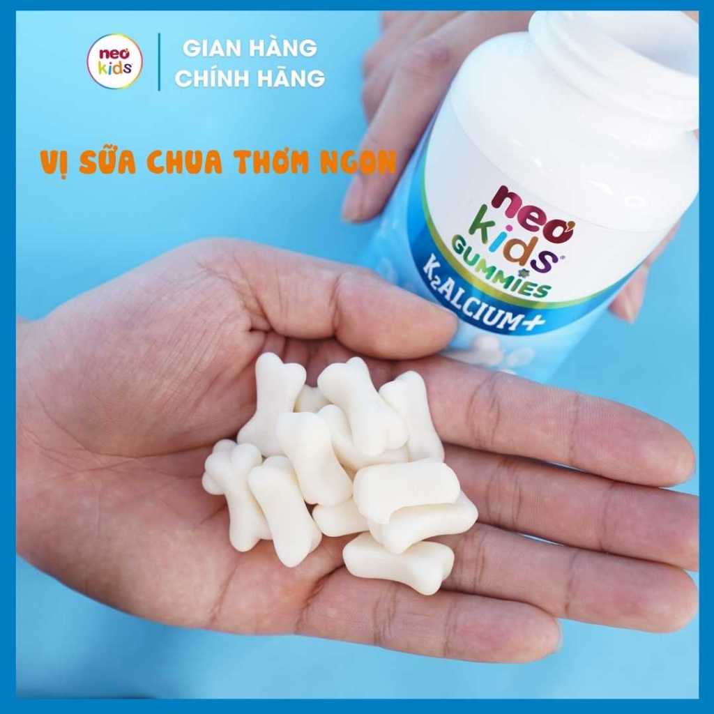 Gummies canxi vị sữa chua NeoKids hộp 60 viên nhai + quà