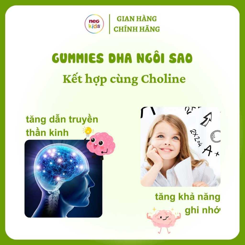 Gummies DHA ngôi sao Neo Kids hộp 60 viên nhai + quà