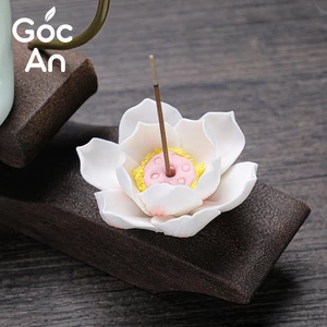 Đế Cắm Nhang Hoa Sen Gốm, Đế Cắm Nhang Trầm Thơm, Hoa Sen Cắm Nhang Không Tăm, Trang Trí Tiểu Cảnh