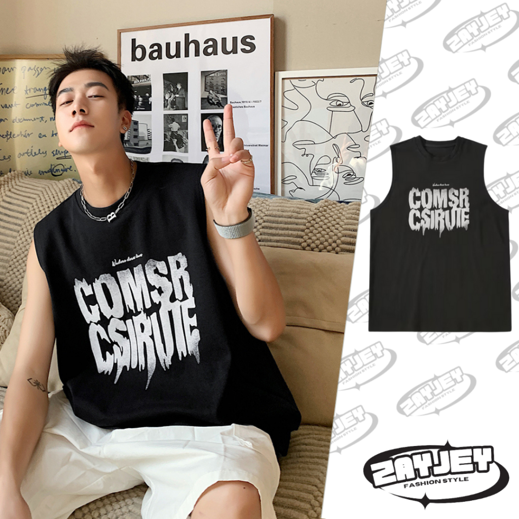 Áo Ba Lỗ Tank Top Chữ Comsr Csirute JayZey Rộng Rãi Thoáng Mát