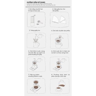 VOLCANO Phễu thuỷ tinh V60 rãnh thẳng đế nhôm Cafede Kona