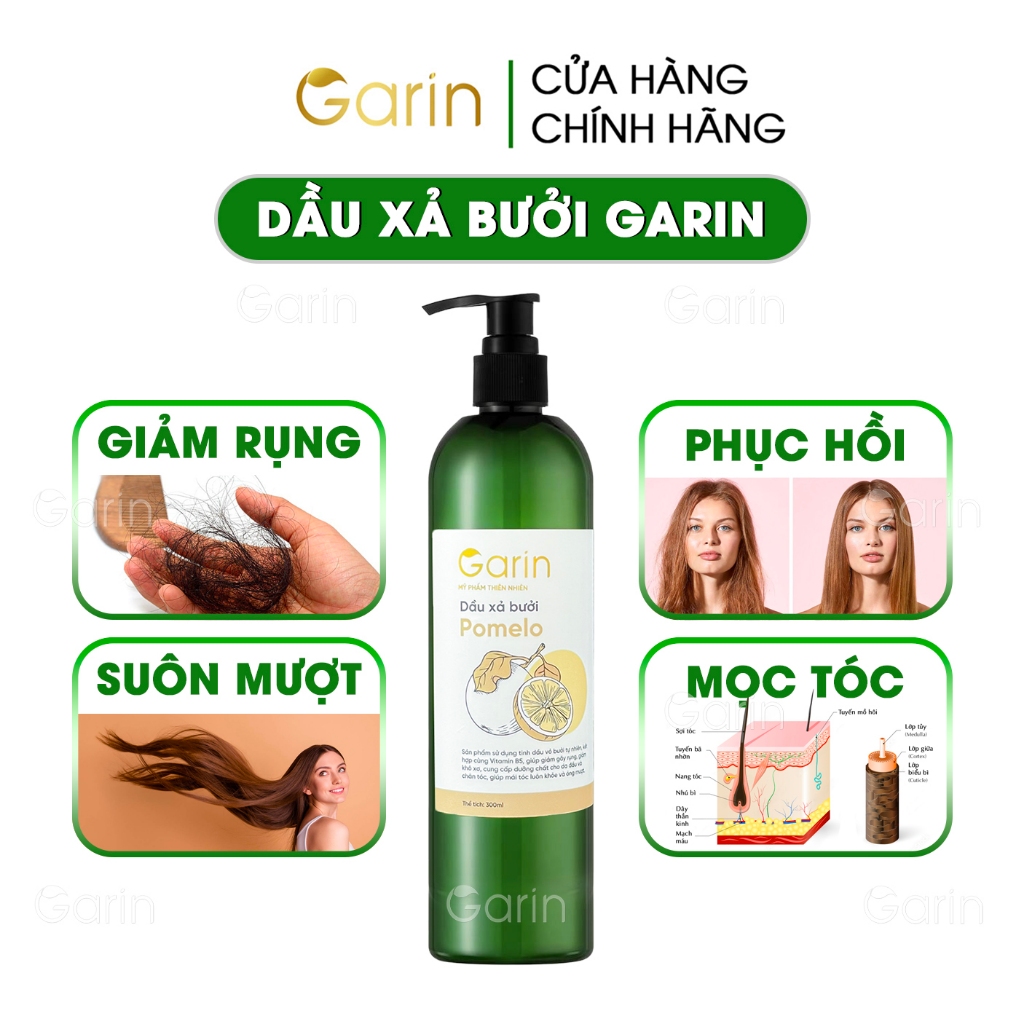 Đánh giá Dầu Xả Bưởi Pomelo GARIN: Tóc Suôn Mượt, Chắc Khỏe, Giảm Rụng