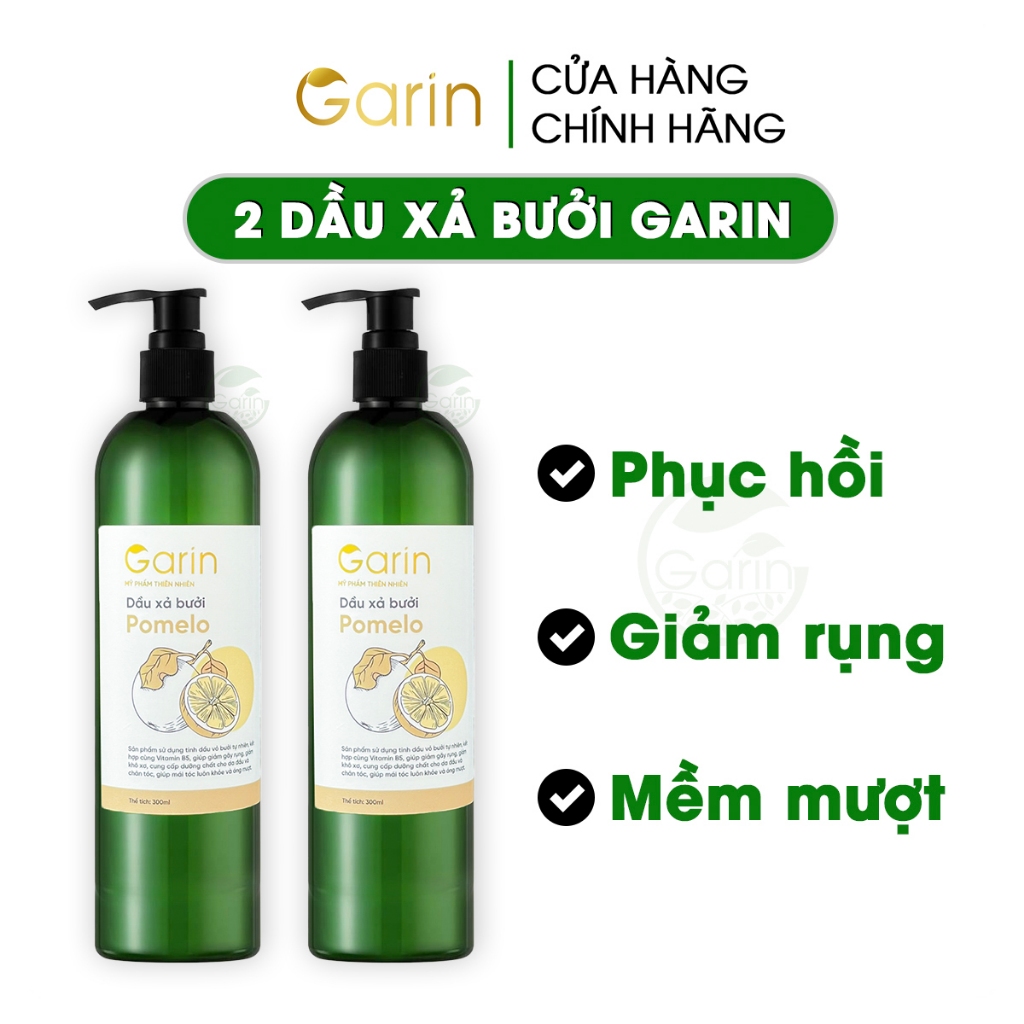 Dầu Xả Bưởi Pomelo Garin 300ml Giảm Rụng, Kích Mọc Tóc - Combo 2 Chai | Garin Official