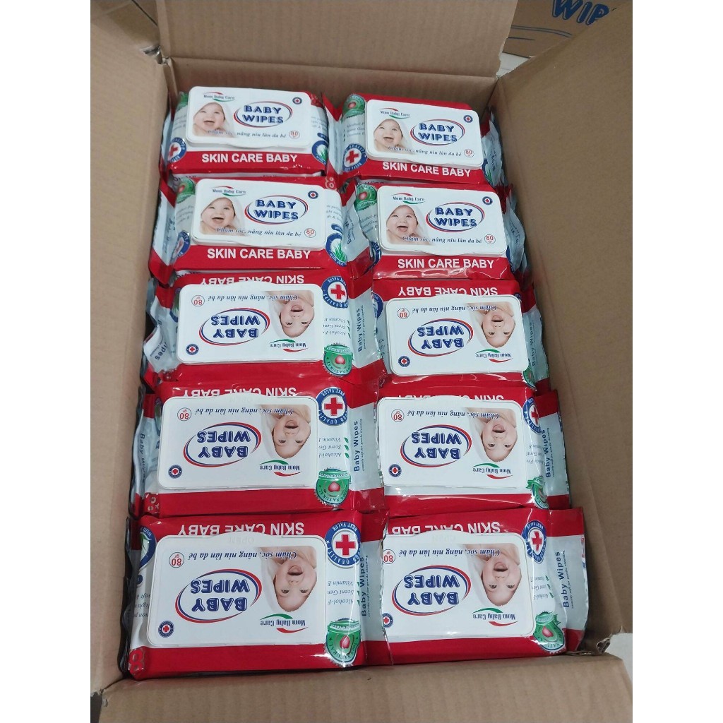 COMBO 20 Gói khăn giấy ướt cao cấp Baby Wipes 80g an toàn cho da thân thiện với môi trường
