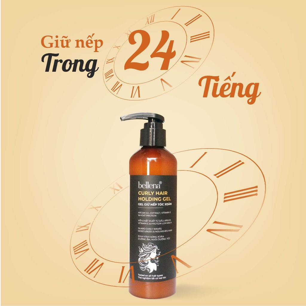 Gel giữ nếp tóc xoăn uốn hippie dưỡng tóc xoăn tạo kiểu tóc Bellena Curly Hair Holding Gel 250ml