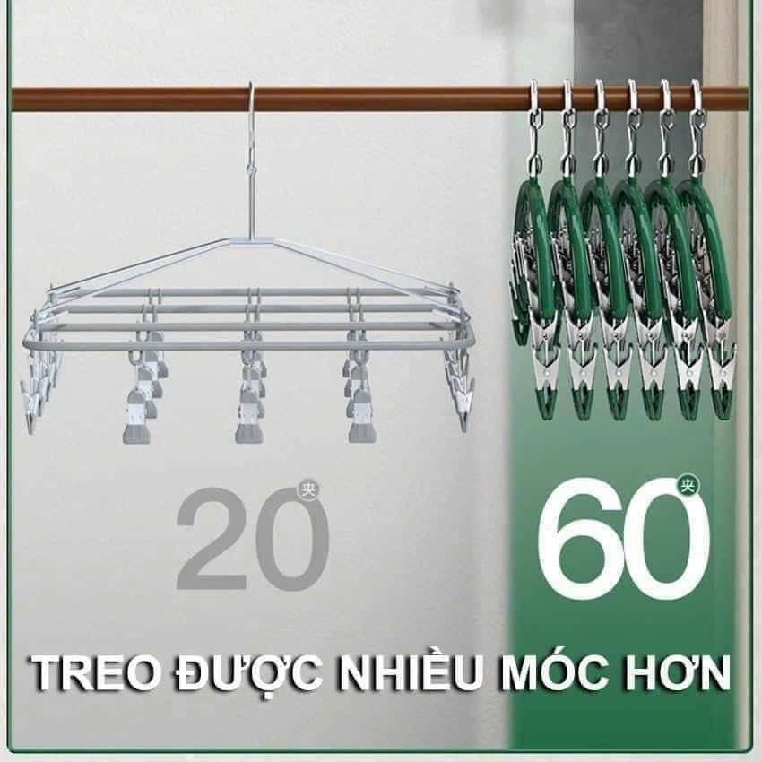 Kẹp treo quần áo, vớ, tất (8 kẹp/10 kẹp) móc hình vòng cung- Móc phơi đồ, tất vớ inox bọc nhựa, mẫu mới