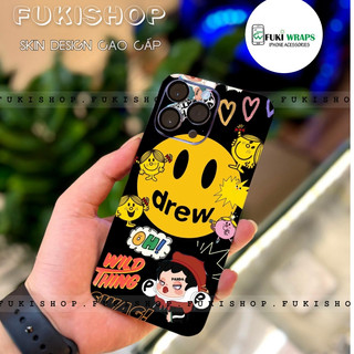 Tấm dán Skin Mặt Sau Mẫu Drew MS04 FULL VIỀN 15promax , 14promax , 13promax , 12promax , 11promax , xsmax - FukiShop