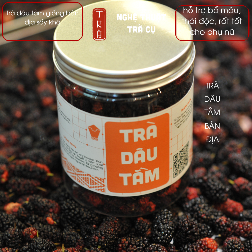 Trà dâu tằm ta giống bản địa sấy khô đóng hủ pet 100gr hỗ trợ cho bạn về thiếu m-áu