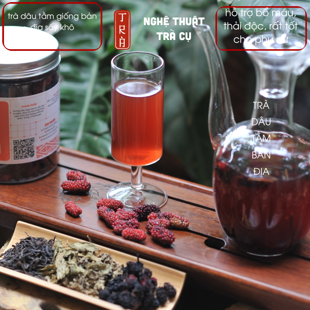 Trà dâu tằm ta giống bản địa sấy khô đóng hủ pet 100gr hỗ trợ cho bạn về thiếu m-áu
