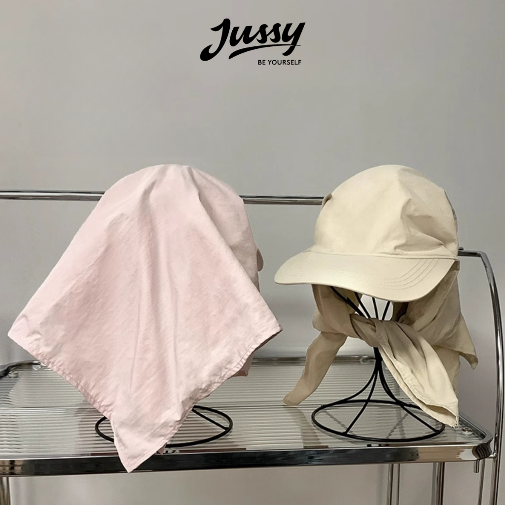 Mũ Lưỡi Trai Trùm Đầu Jennie Loại Trơn Basic Jussy Official Kiểu Nón Kèm Khăn Trùm Đầu Đa Năng Tạo Nhiều Kiểu Dễ Thương
