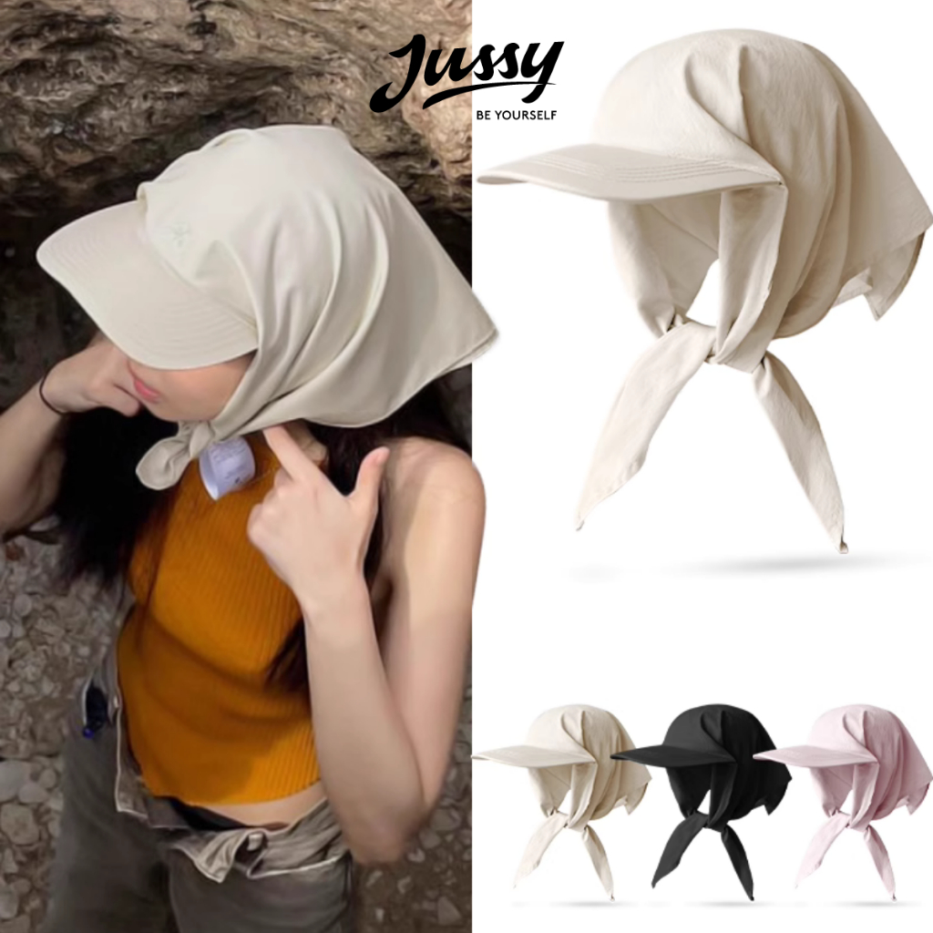 Mũ Lưỡi Trai Trùm Đầu Jennie Loại Trơn Basic Jussy Official Kiểu Nón Kèm Khăn Trùm Đầu Đa Năng Tạo Nhiều Kiểu Dễ Thương