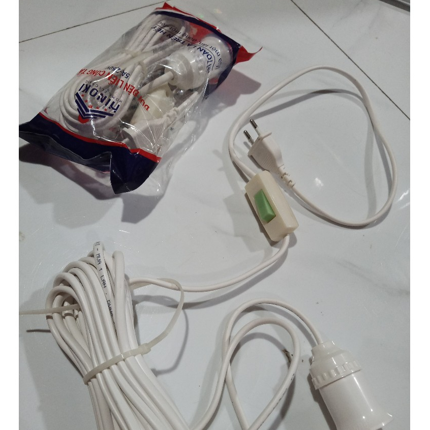 Đui đèn E27 liền dây có công tắc tiện lợi dài 3 - 7m, hàng chất lượng hãng Hinoki