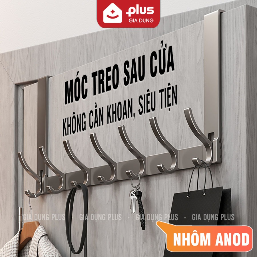 Thanh móc treo sau cánh cửa nhôm chống gỉ, không khoan đục, không hỏng cửa cho cửa dày dưới 4.6cm